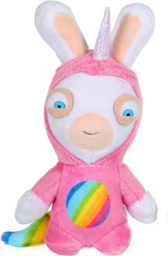 Jouet-Premier âge-Peluches-Peluche lapins crétins licorne - lapicorne rose sonore - 18 cm