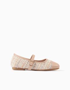 Chaussures-Chaussures fille 23-38-Ballerines en tweed avec bride