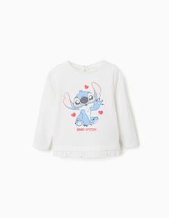 T-shirt en coton avec stitch et volants  - vertbaudet enfant