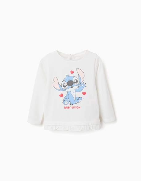 Bébé-T-shirt en coton avec stitch et volants