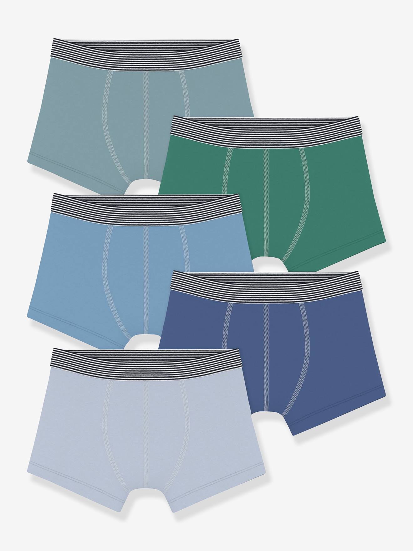 Lot 5 boxers uni Petit Bateau blanc