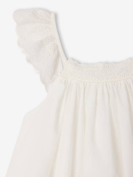 Robe évasée coton broderie blanc 3 - vertbaudet enfant 