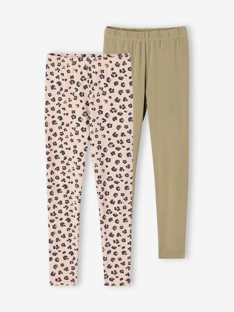 Fille-Lot de 2 leggings fille Basics