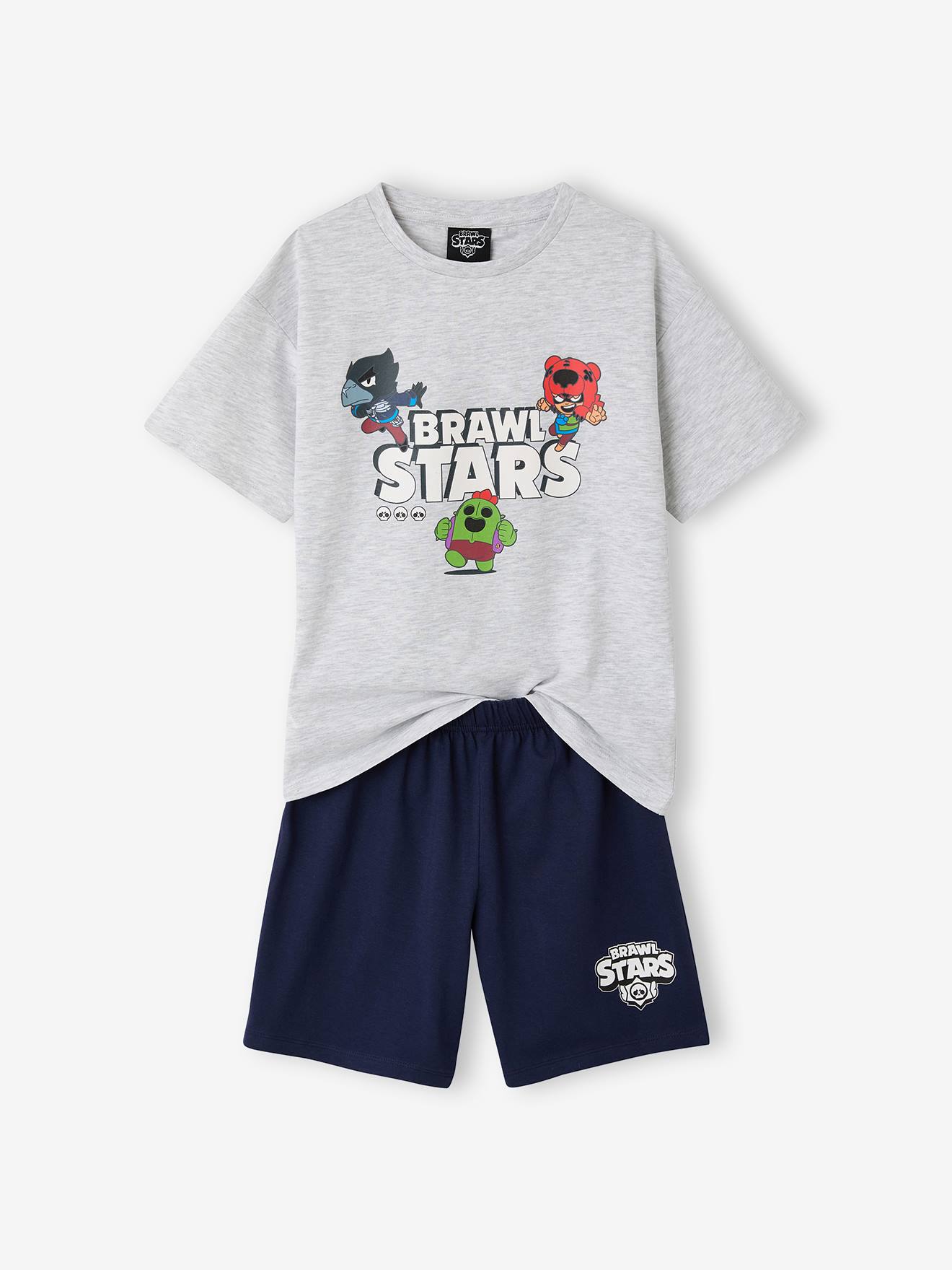 Ensemble pyjashort Brawl Stars gris chiné