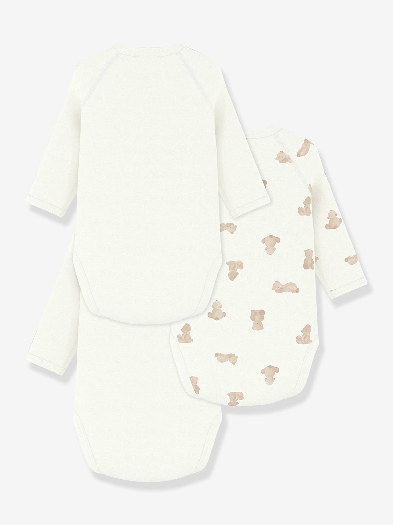Lot 3 bodies croisés bébé Petit Bateau blanc (Petit Bateau) - Image 1