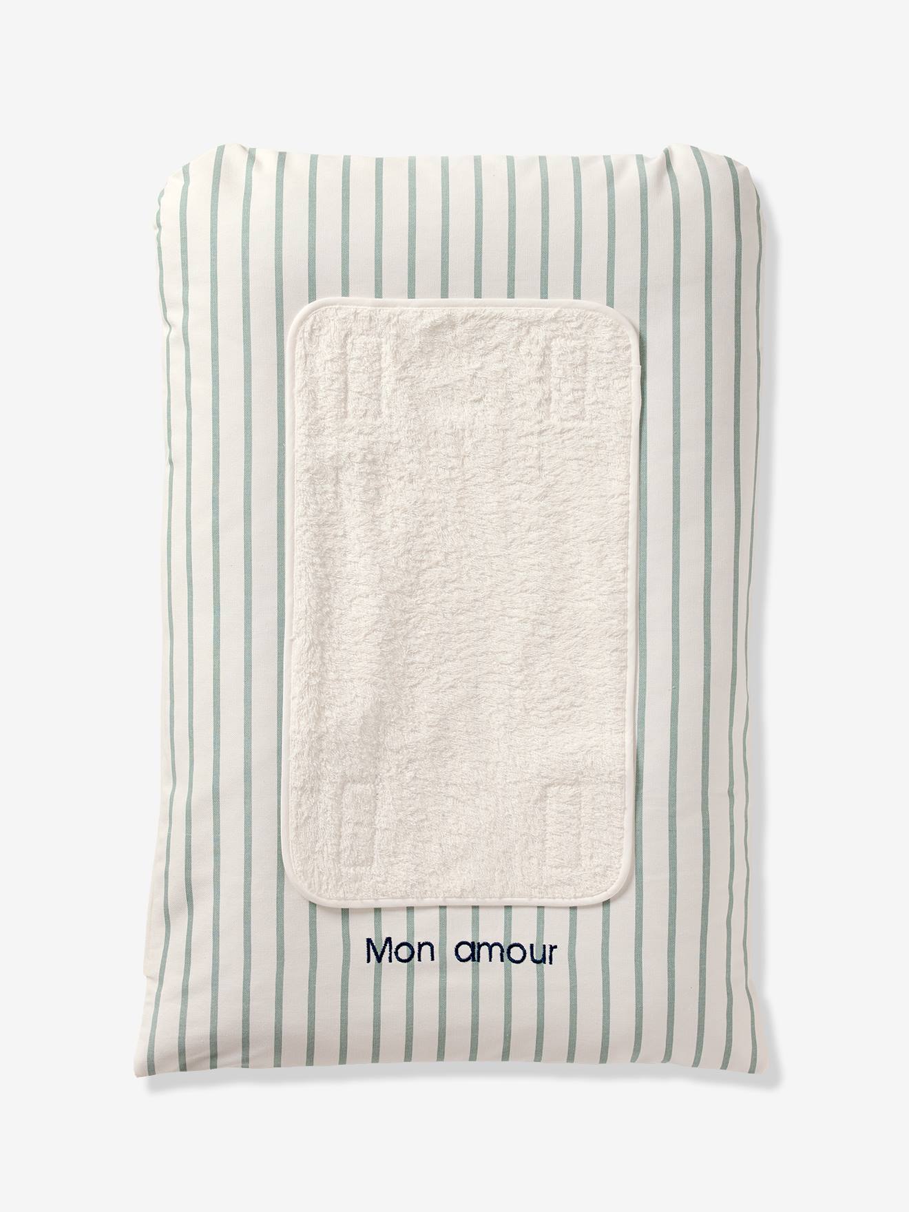 Housse matelas à langer personnalisable vert sauge (Vertbaudet) - Couverture