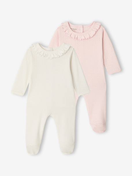 Bébé-Lot 2 pyjama bébé fille uni 