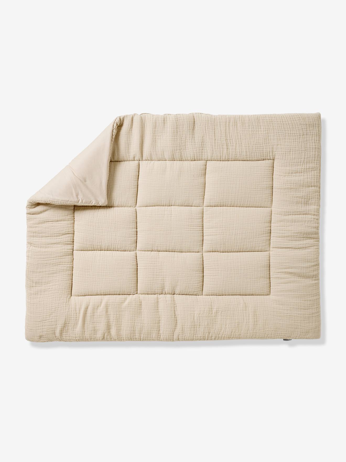 Tapis de sol / Fond de parc uni gaze et percale de coton vanille (Vertbaudet) - Image 1