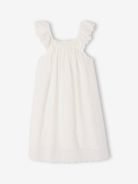 Fille-Robe-Robe évasée coton broderie