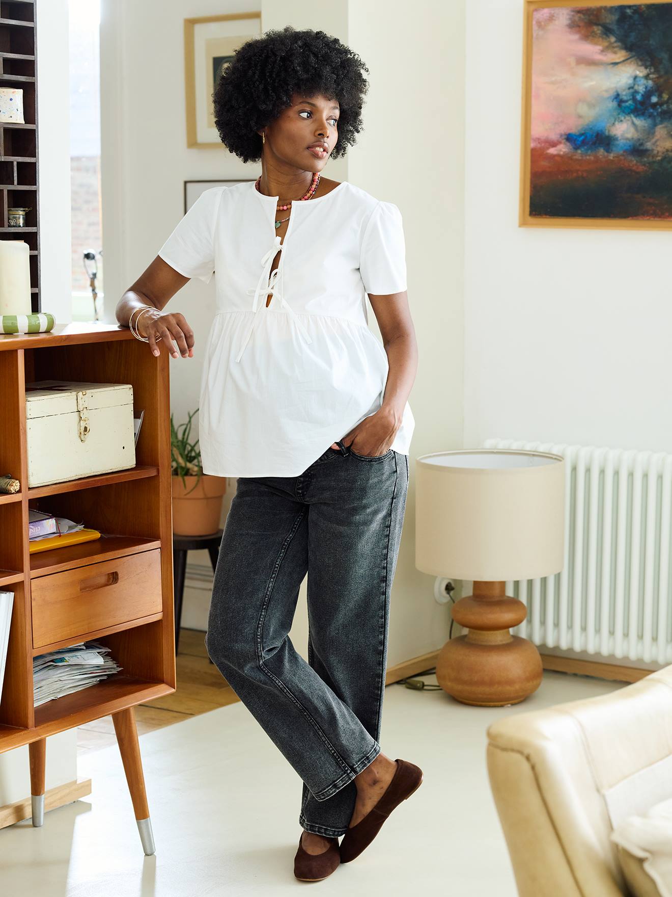 Chemisier allaitement grossesse blanc