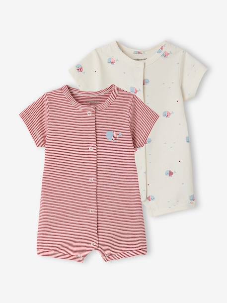 Bébé-Lot 2 combishorts coton bio
