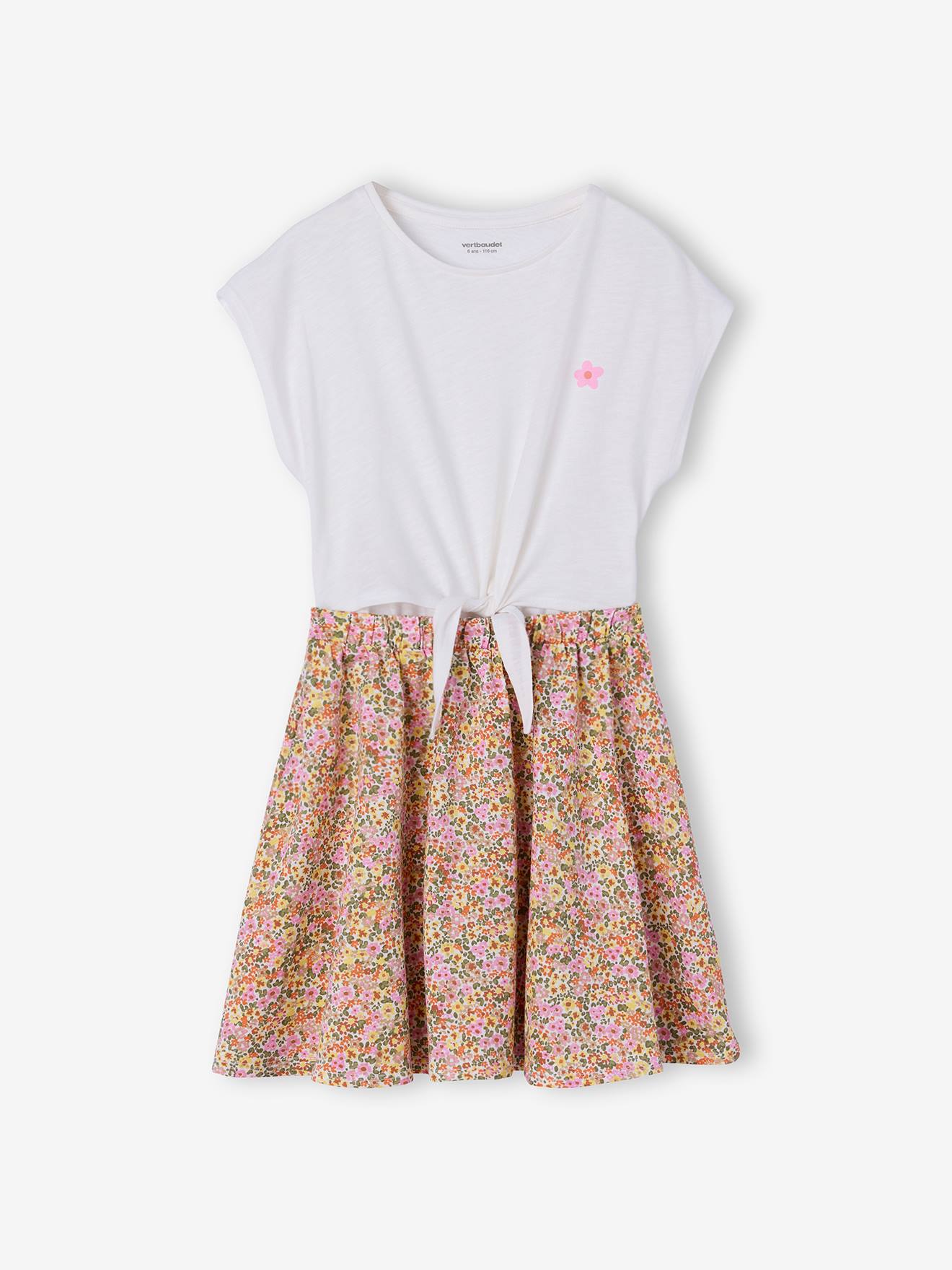 Robe fille effet 2 en 1 blanc imprim 13 €