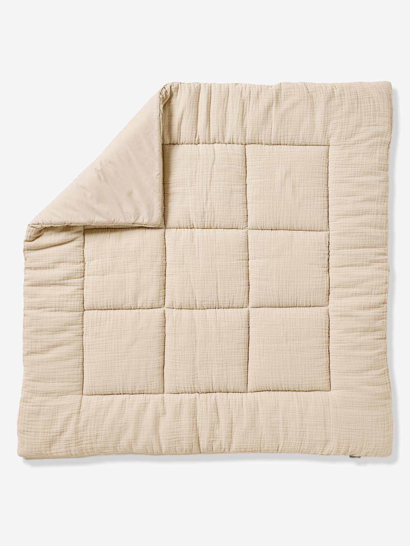 Tapis de sol / Fond de parc uni gaze et percale de coton vanille