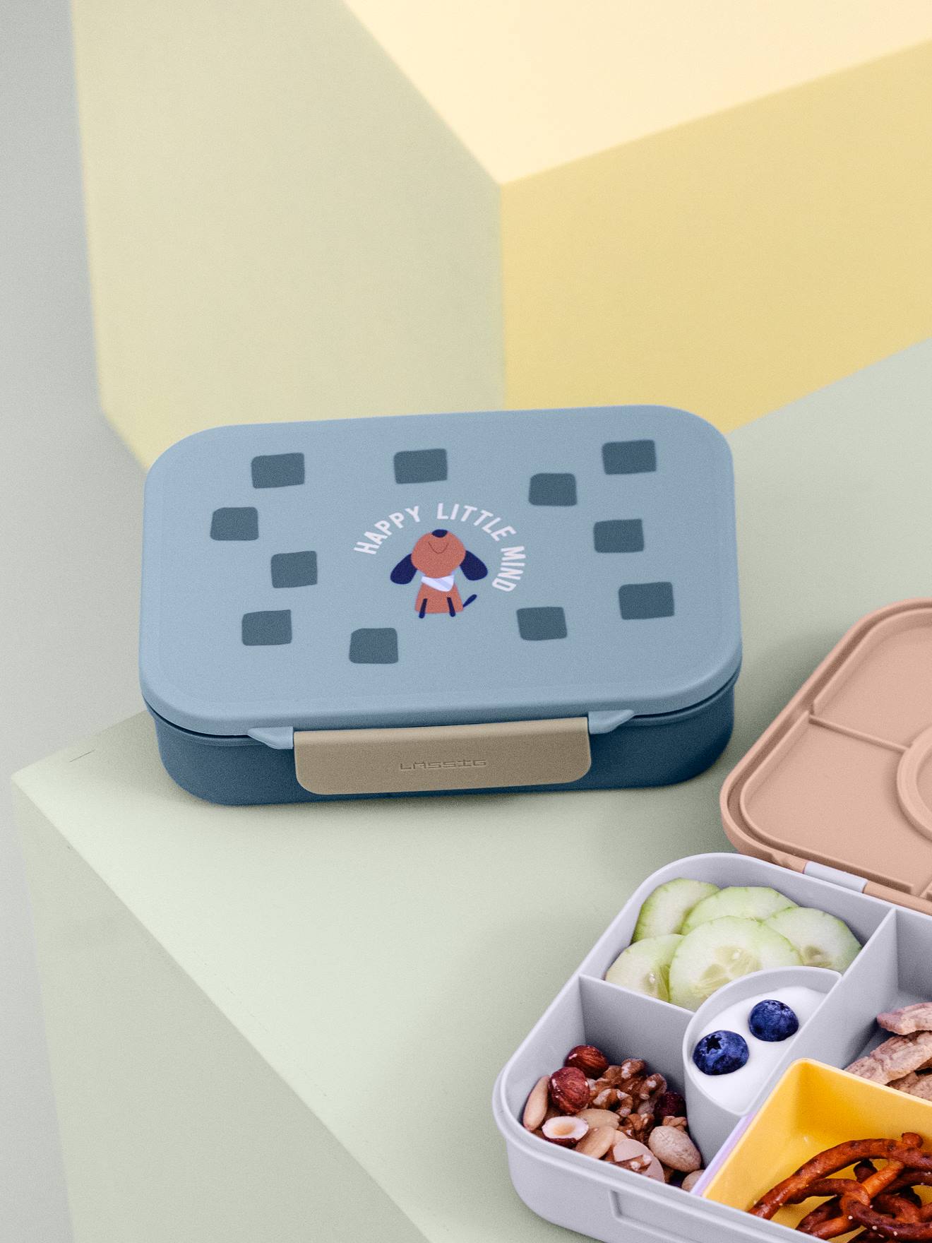 Boîte à gouter Bento Little Gang LÄSSIG bleu jean