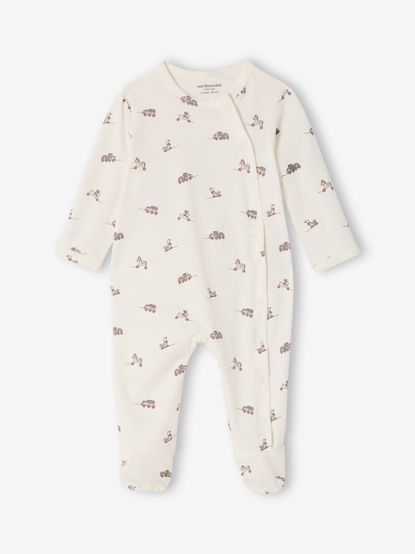 Lot de 2 pyjamas dors-bien bébé naissance gris chiné (Vertbaudet) - Image 2