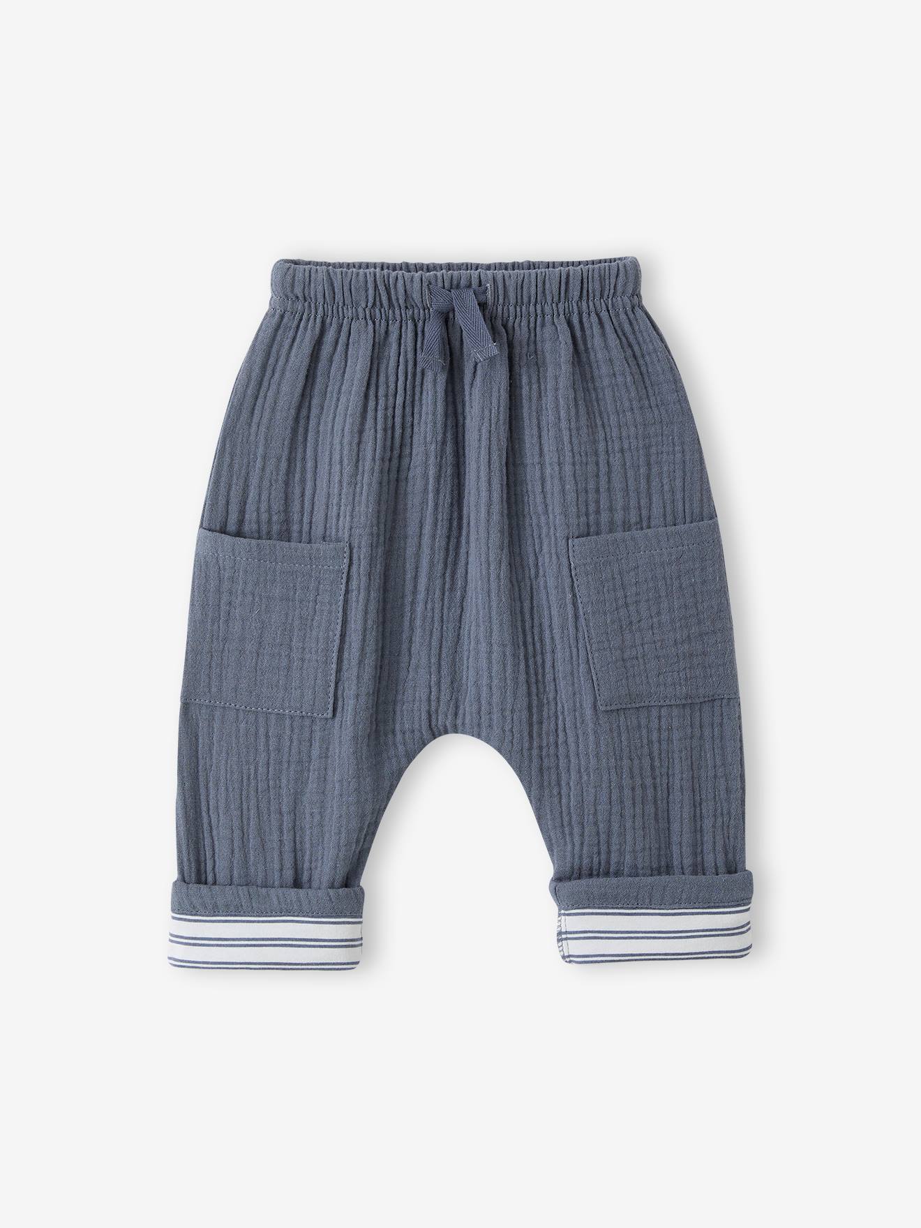 Pantalon bb gaze de coton bleu 13 €