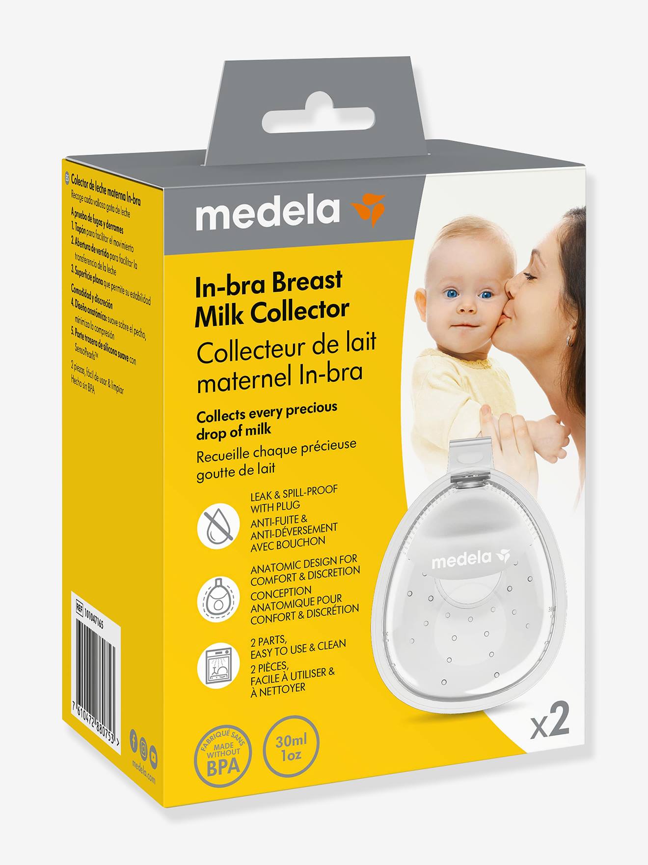 Lot de 2 collecteurs de lait maternel MEDELA transparent (Medela) - Couverture