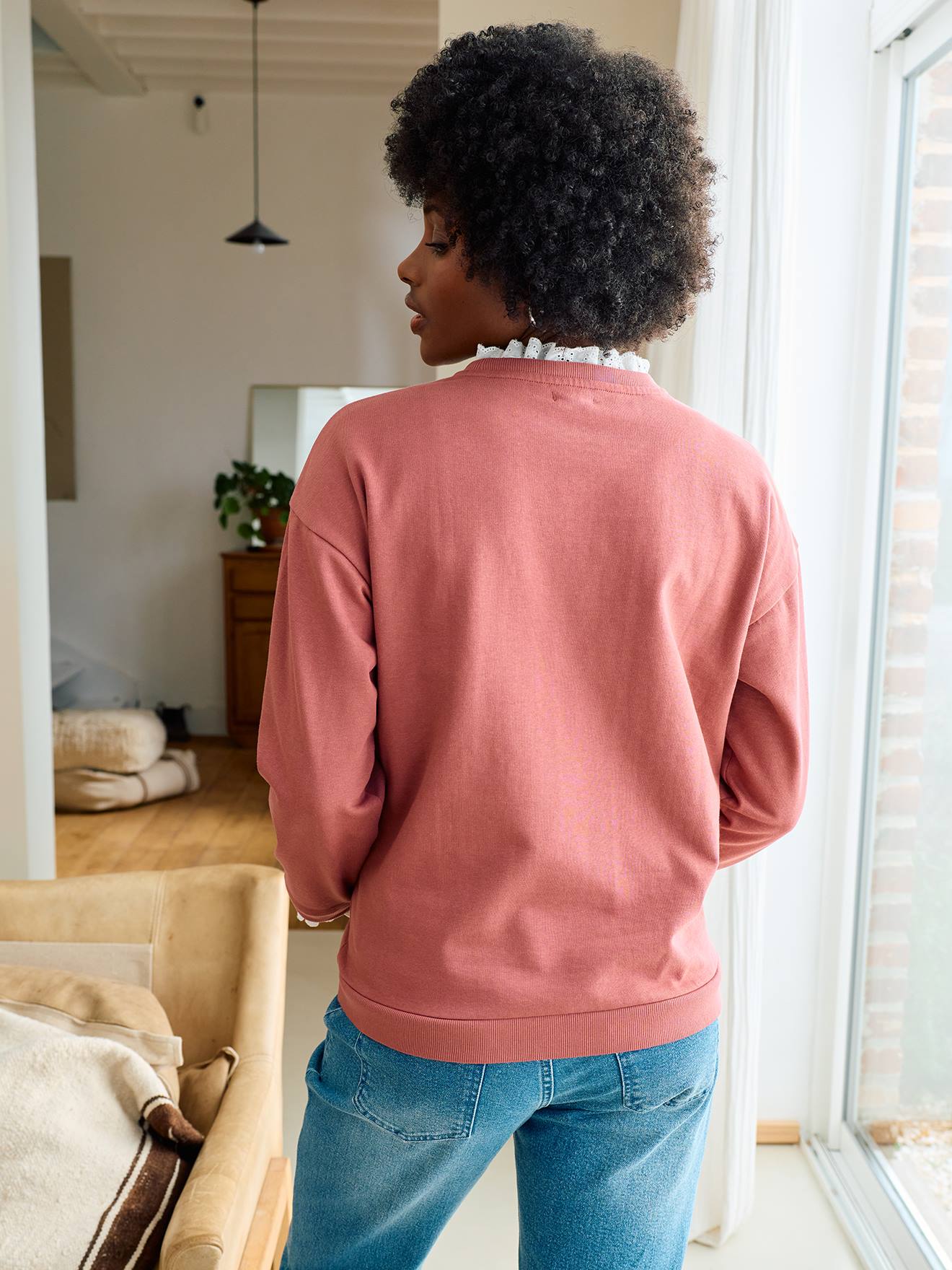 Sweat de grossesse et d'allaitement vieux rose (Vertbaudet) - Image 2
