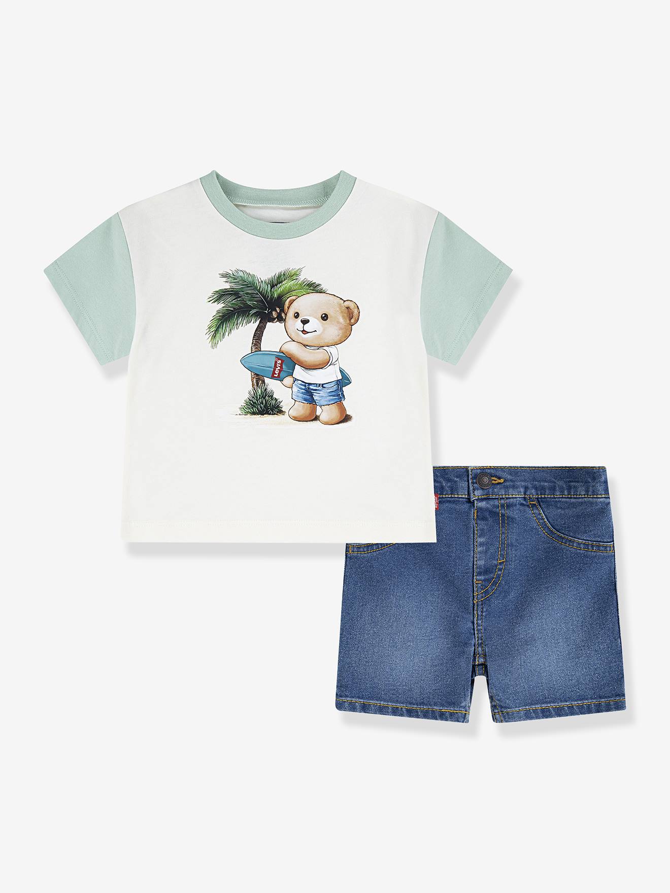 Ensemble short et T-shirt Levi's écru Ensemble short et T-shirt Levi's écru