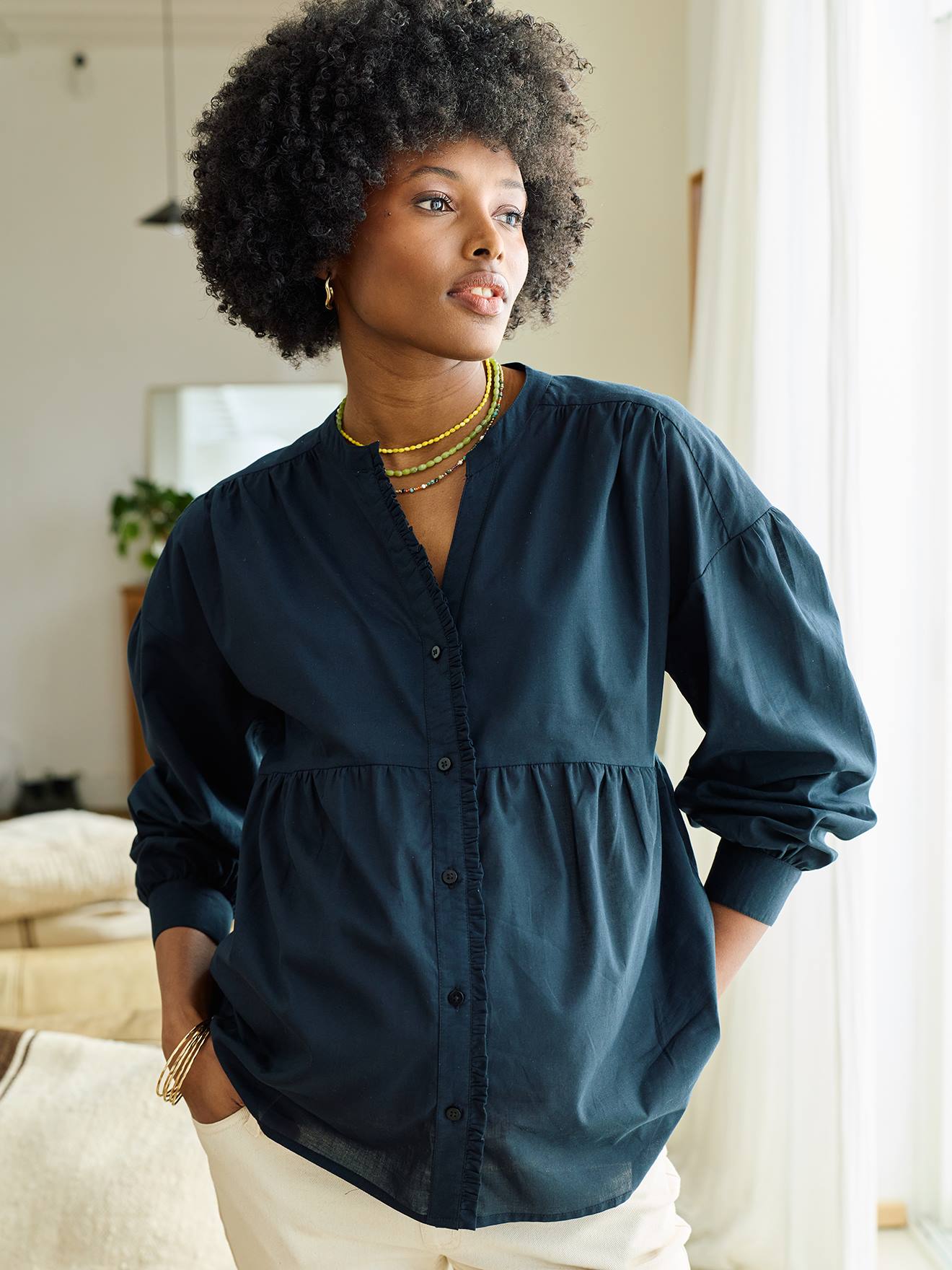 Chemise ample grossesse allaitement noir