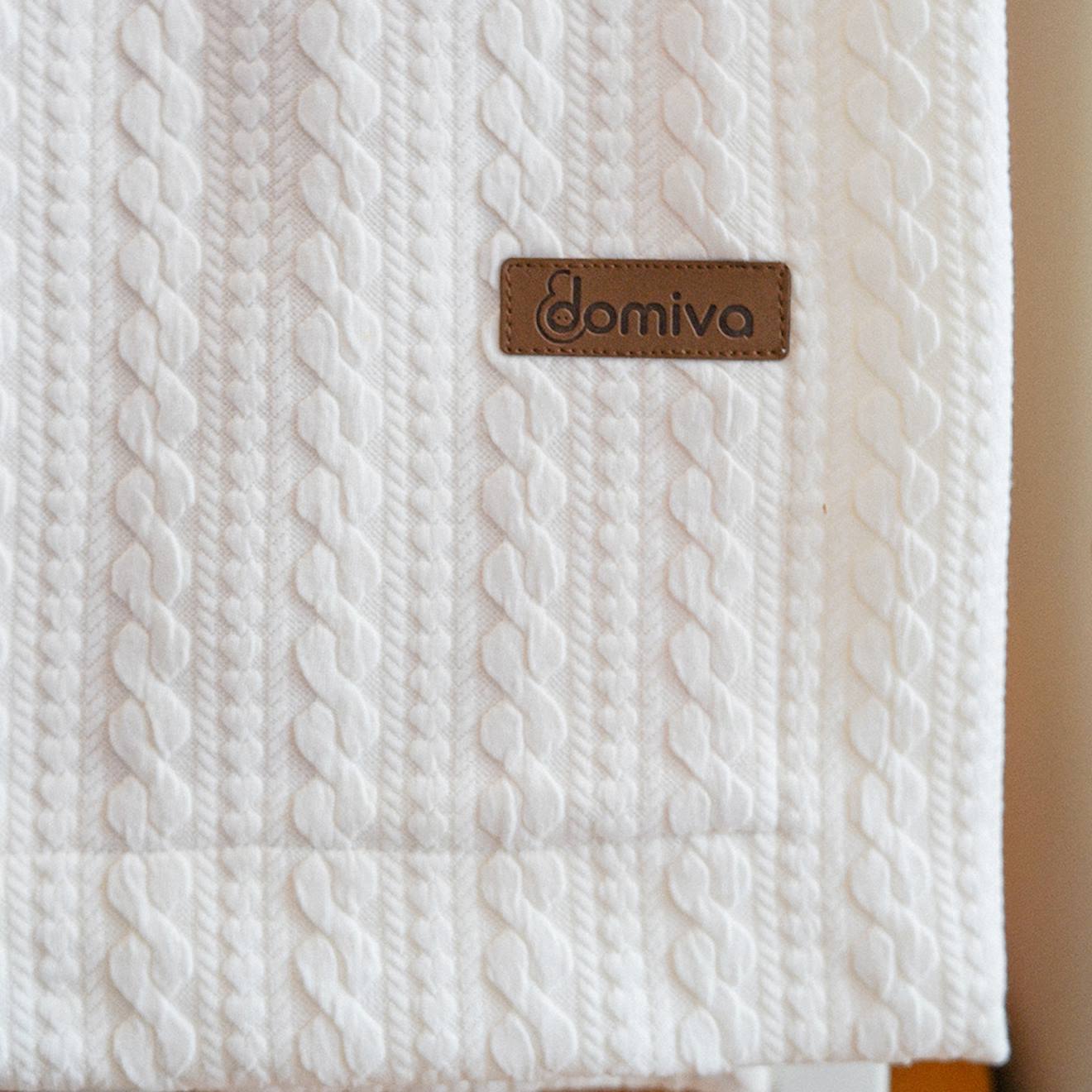 Couverture Réversible Pour Enfant Effet Maille Crème (Domiva) - Image 1