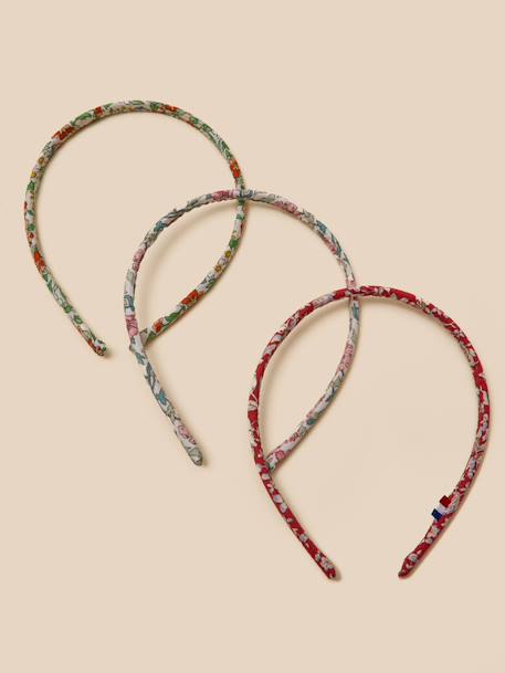 Lot de 3 fins serre-têtes  en tissu liberty  - vertbaudet enfant