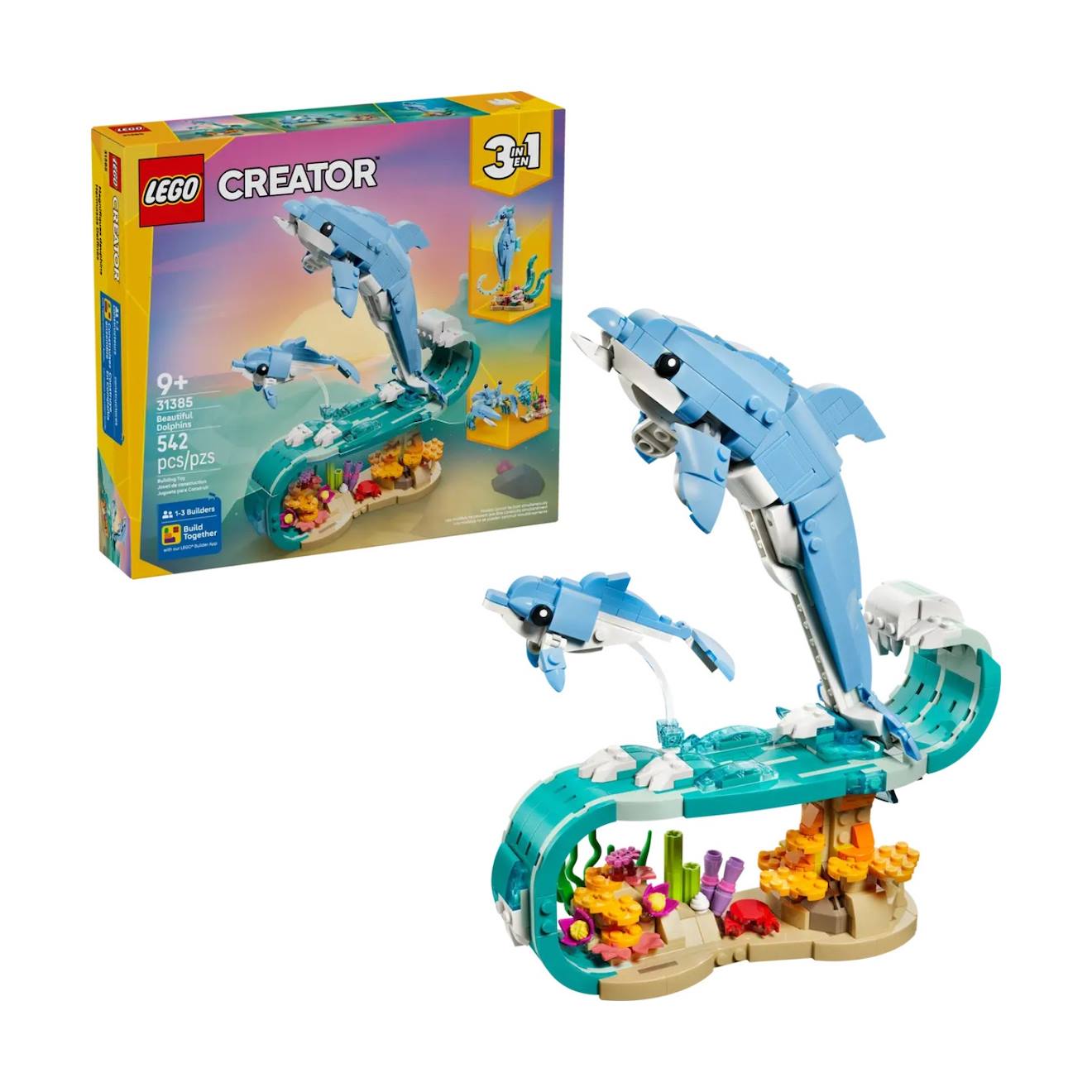 Creator 3-en-1 animaux marins les beaux dauphins 31385 multicolore