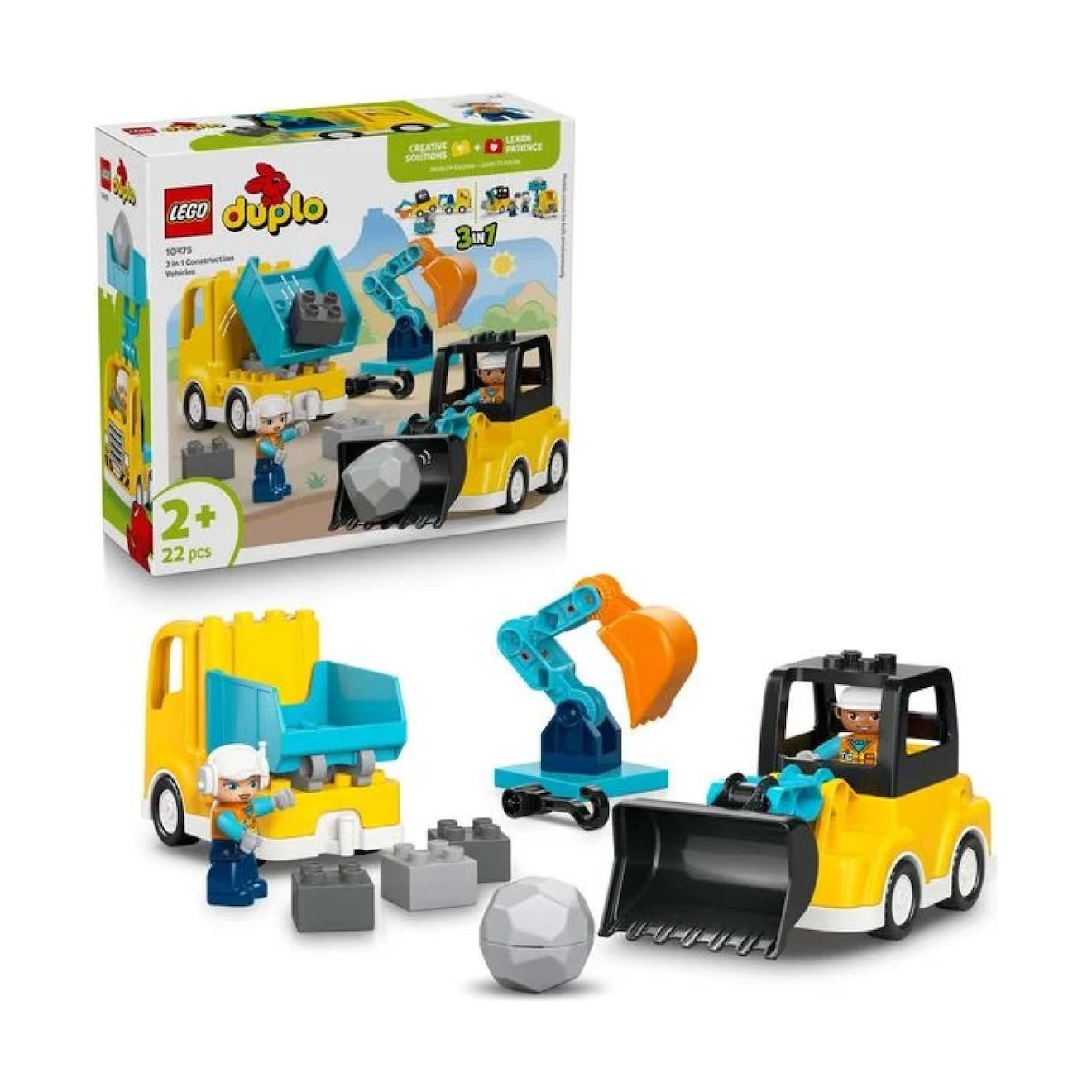 Duplo Les Véhicules De Chantier 3-en-1 10475 Multicolore