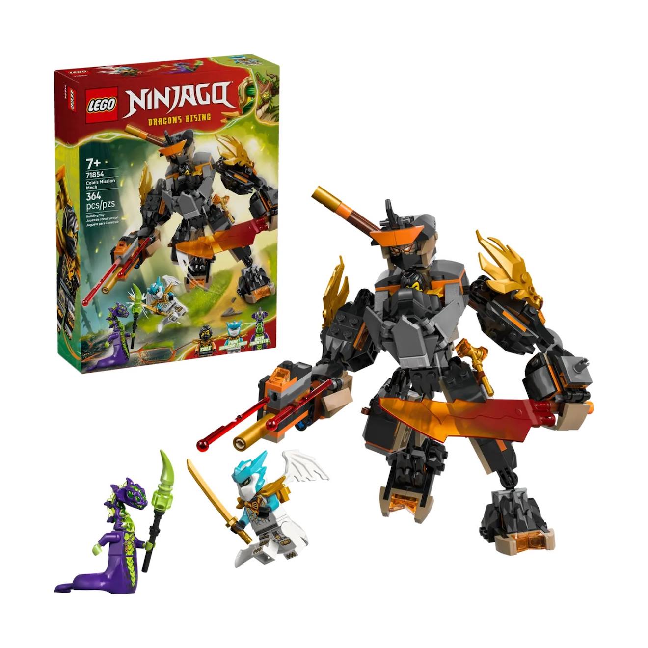 Ninjago la mission du robot cole et du dragon zane 71854 multicolore