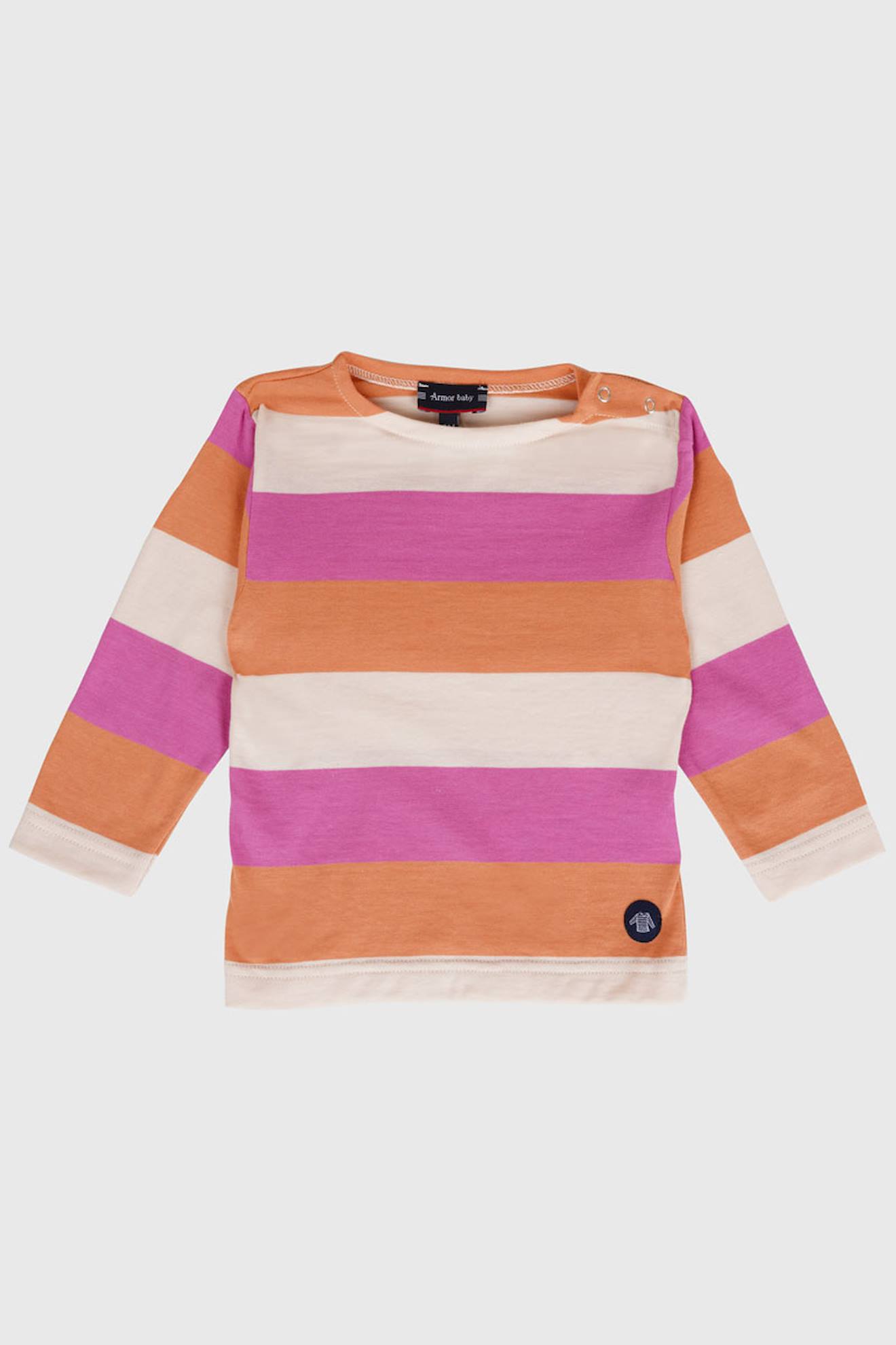 Marinière Larges Rayures Bébé En Coton Bébé Scotch / Coral Gold / Lupi