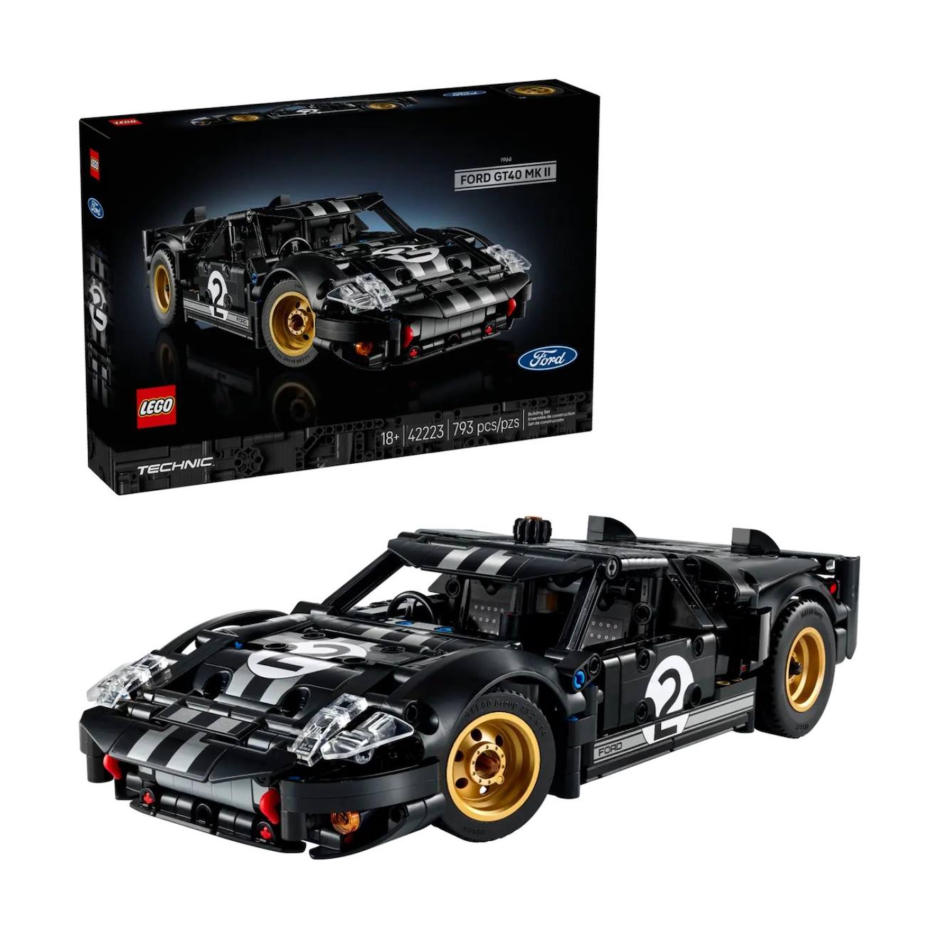 Technic la voiture de course 1966 ford gt40 mkii 42223 multicolore