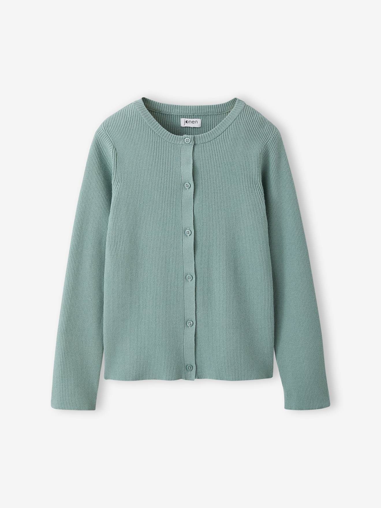 Gilet fille vert sauge