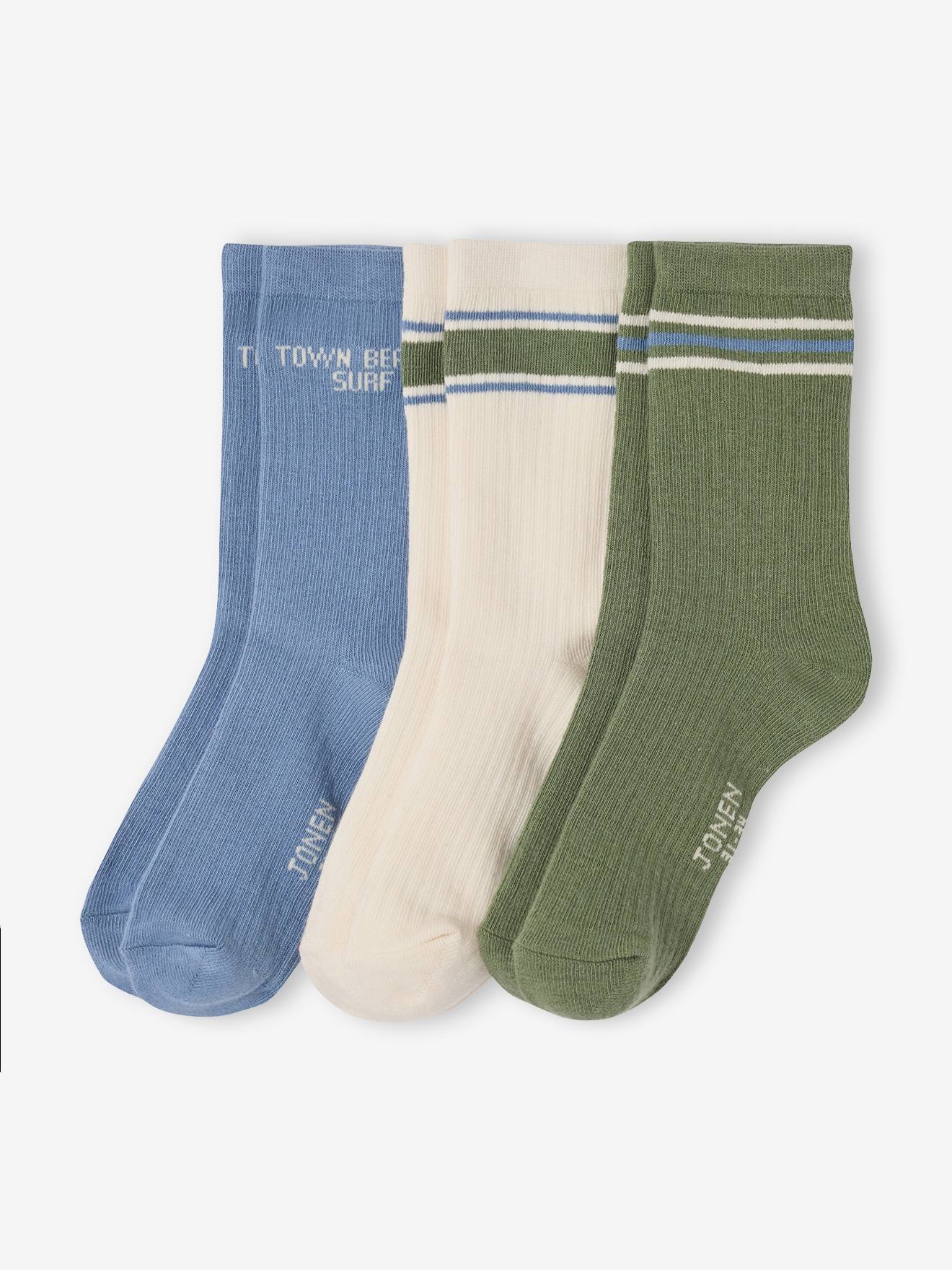 Lot 3 chaussettes garçon bleu grisé