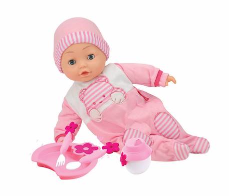 Pioupiou Et Merveilles - Poupon Bambolina Camélia - Dit 50 Mots - Avec Accessoires Rose Et Blanc