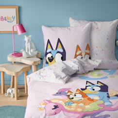 -Parure de lit imprimée 100% coton, bluey colorful