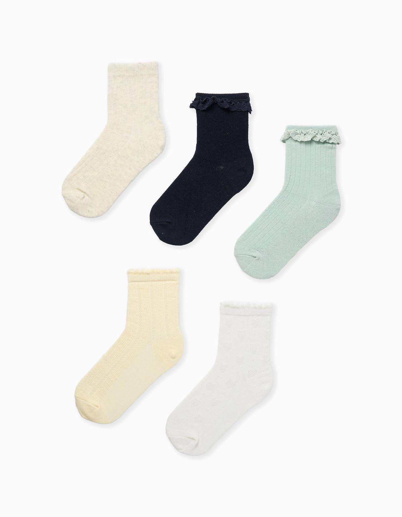 Lot De 5 Paires De Chaussettes Variées Multicolore
