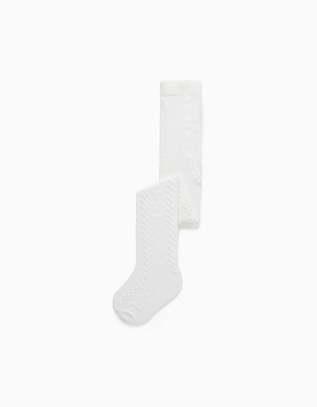 Collants En Maille Avec Jacquard Blanc