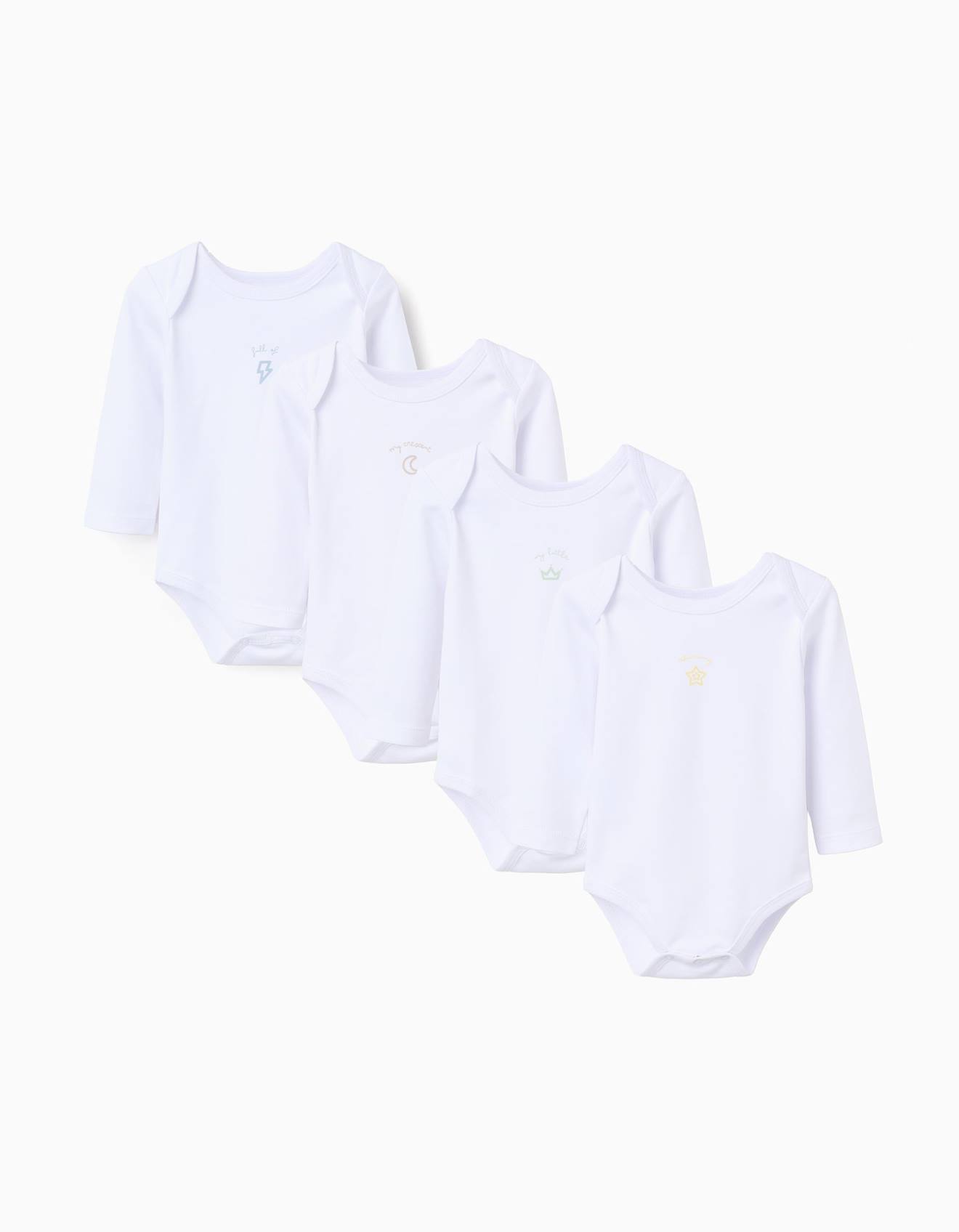 Lot De 4 Bodies En Coton Avec Imprim Blanc 23 €