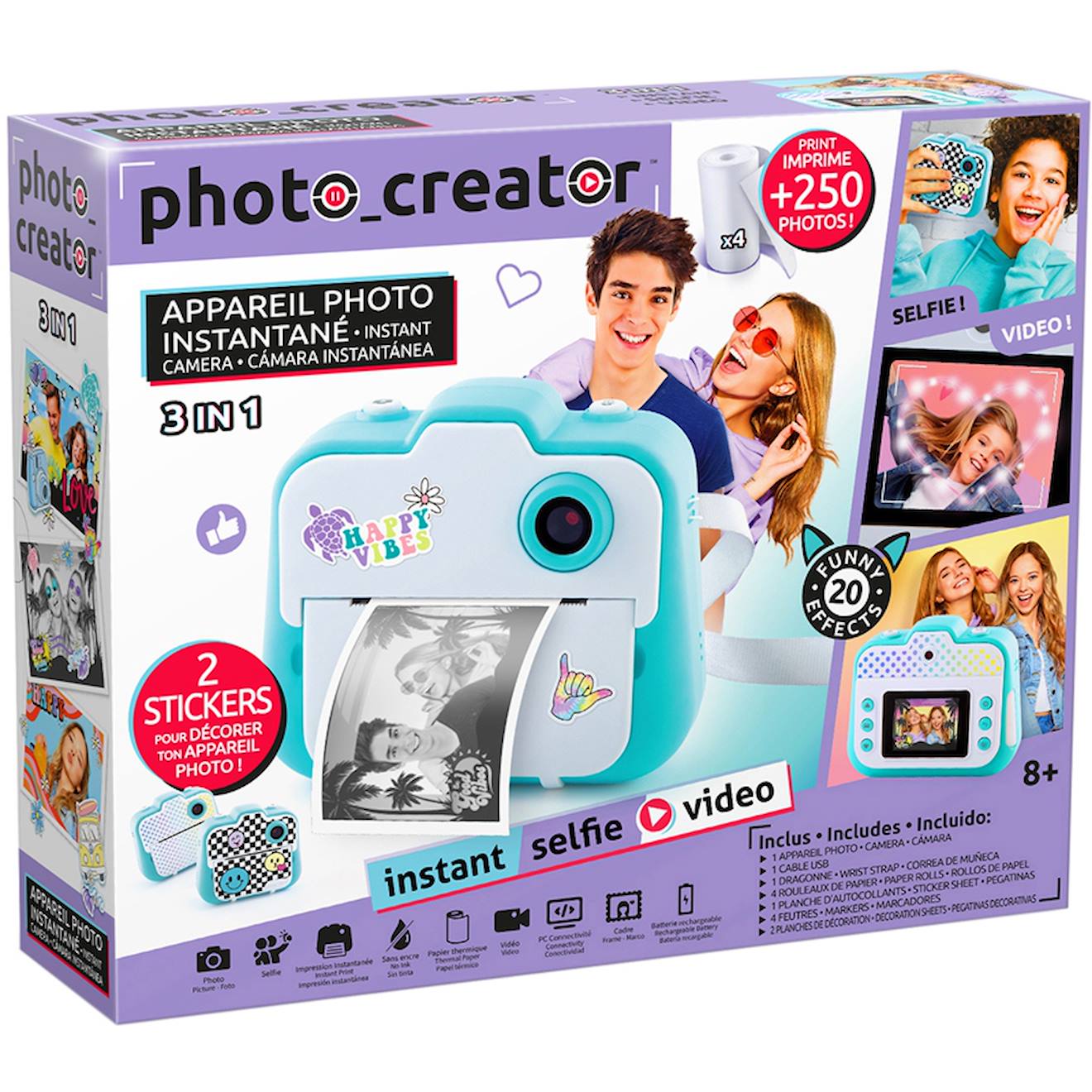 Appareil-photo instantané multicolore