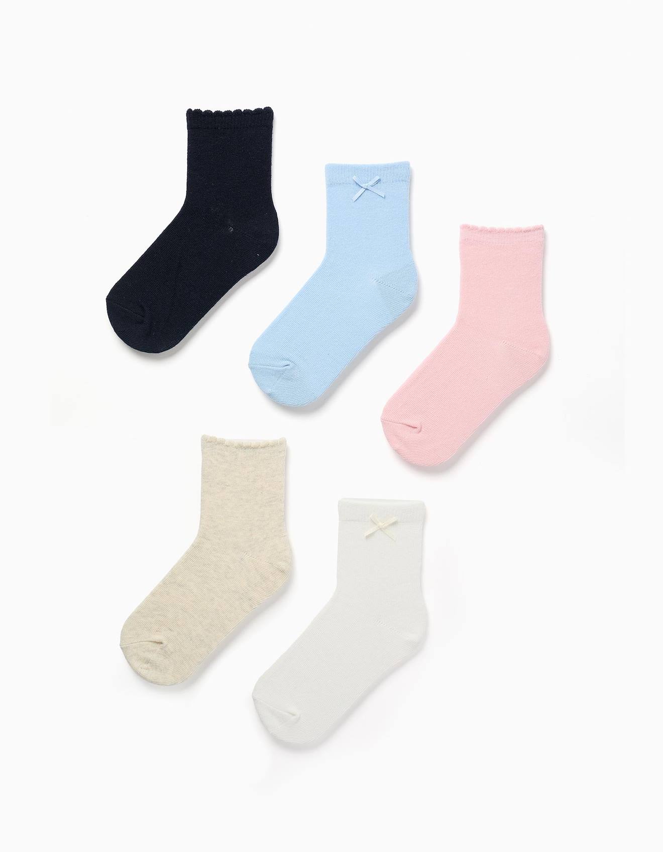 Lot De 5 Paires De Chaussettes Unies Multicolore