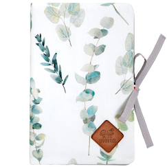 Puériculture-Sac à langer-Protège carnet de santé bébé en coton eucalyptus