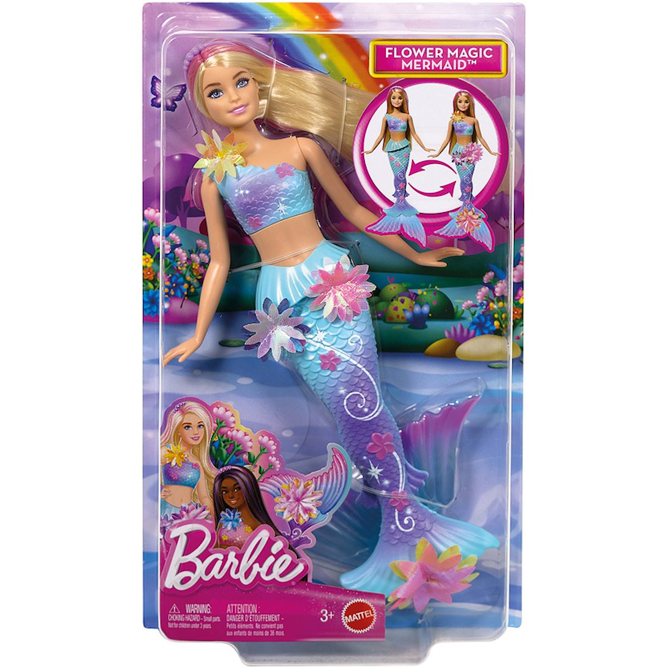 Poupée Barbie Sirène Fleurs Magiques Blonde Multicolore