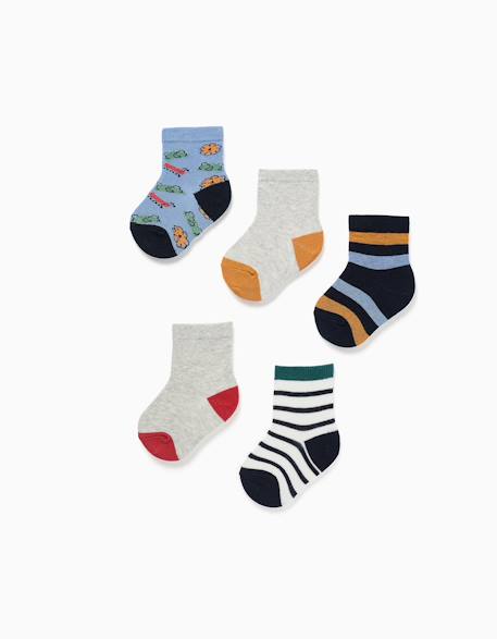 Bébé-Chaussettes, Collants-Lot de 5 chaussettes avec détails contrastés