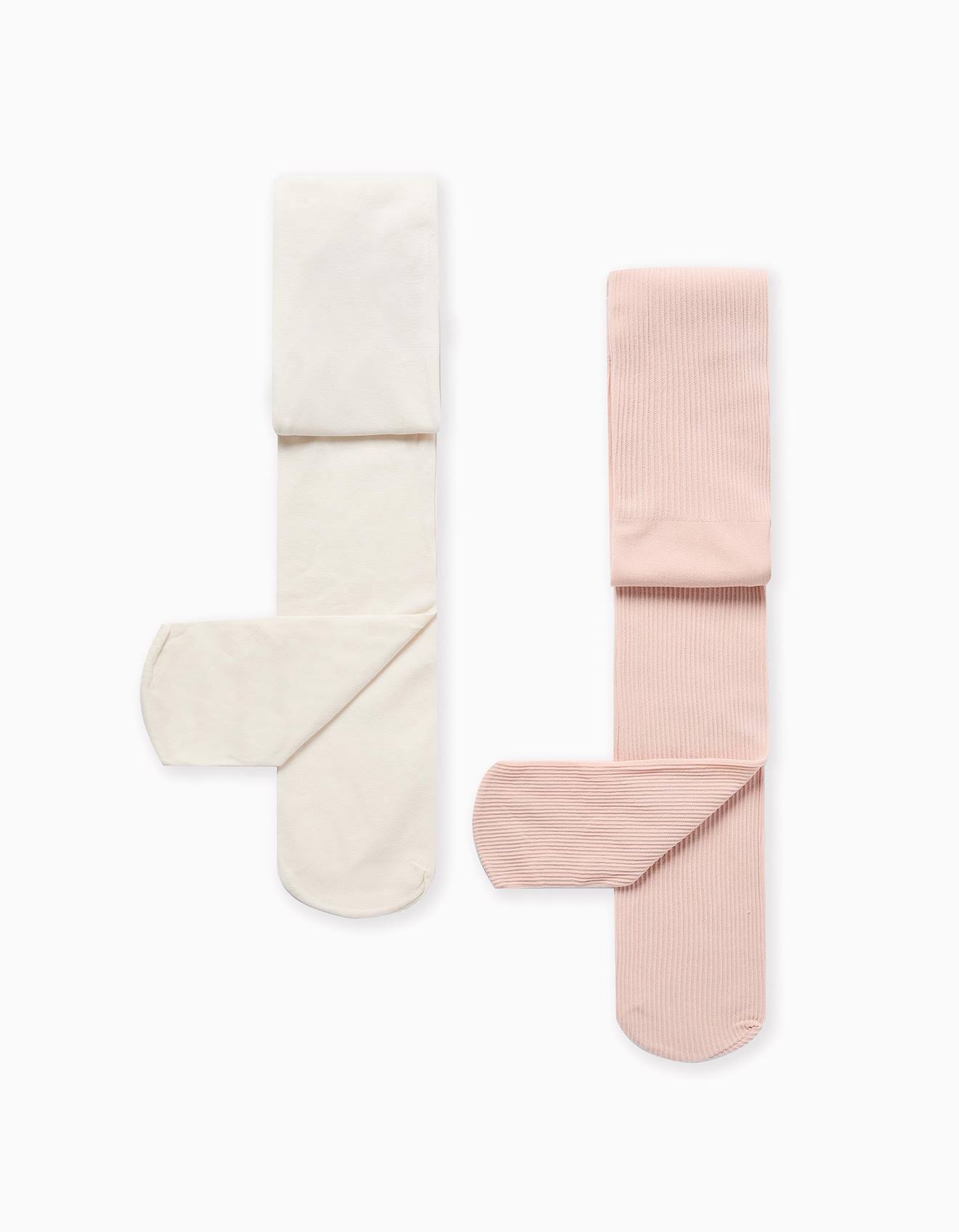 Lot de 2 collants en microfibre multicolore