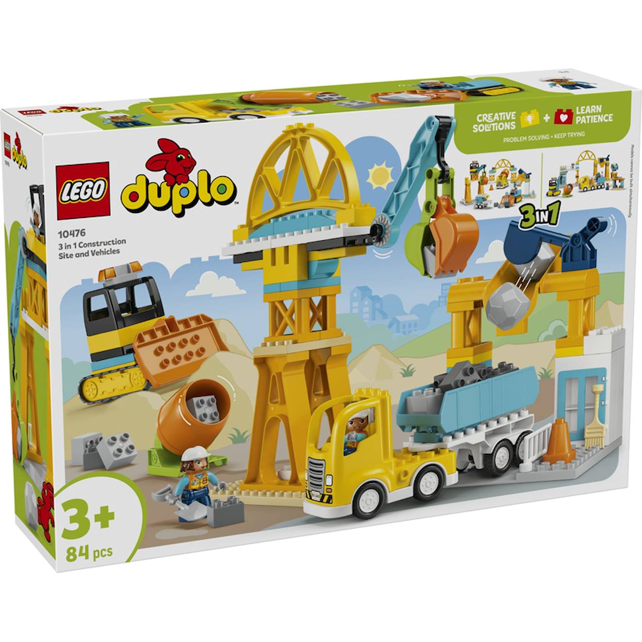 Lego 10476 - chantier et véhicules 3en1 duplo multicolore