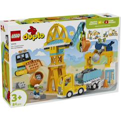Jouet-Jeux d'imagination-Jeux de construction-Lego 10476 - chantier et véhicules 3en1 duplo