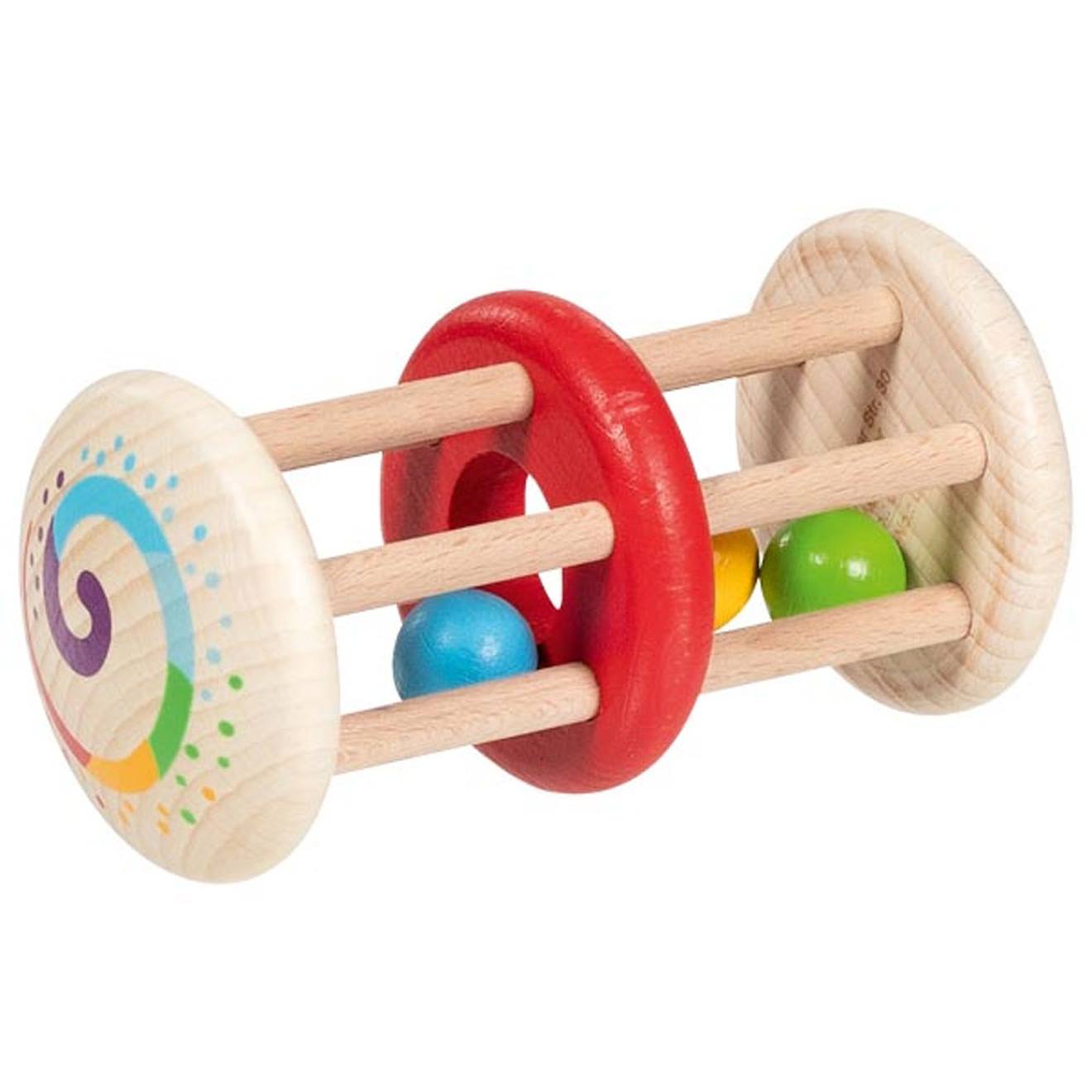 Hochet Double À Grelot En Bois Multi-coloured