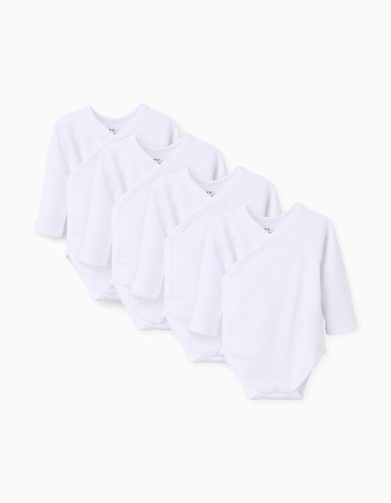 Lot De 4 Bodies Croiss En Coton Peign Blanc 30 €
