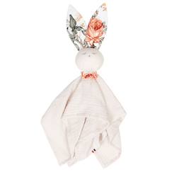 Jouet-Premier âge-Doudou plat lapin  néo vintage