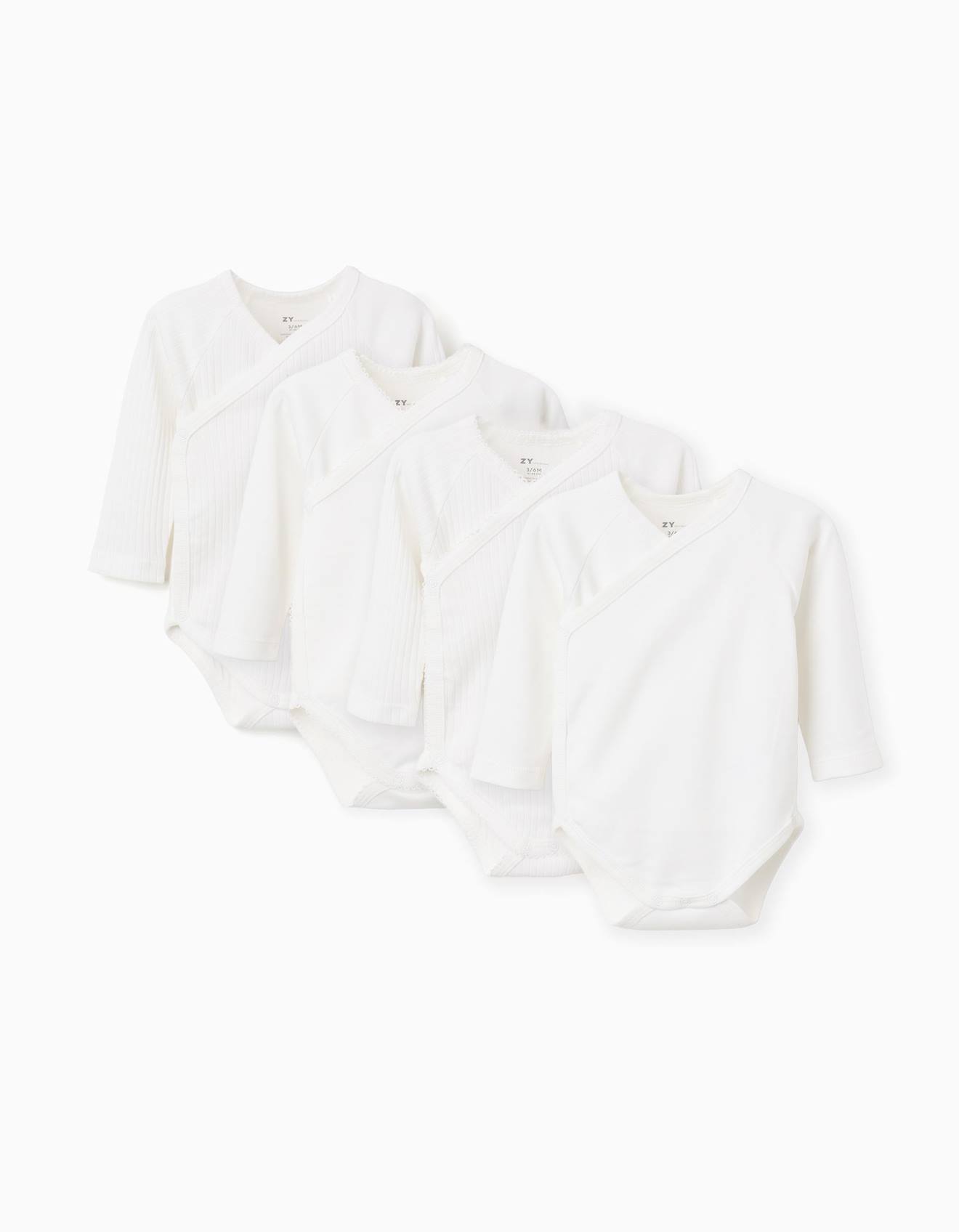 Lot De 4 Bodies En Coton Croiss Unisctels Blanc 26 €
